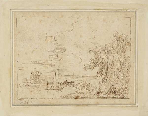 Composition: Lake and Trees, with Ships
