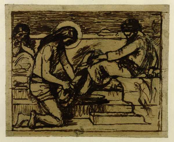 Sketch for ‘Jesus Washing Peter’s Feet’