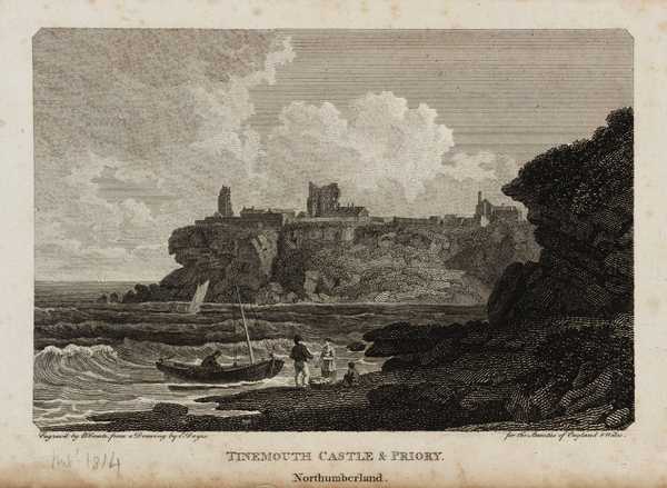 Tinemouth Castle and Priory, Northumberland, engraved by B. Comte