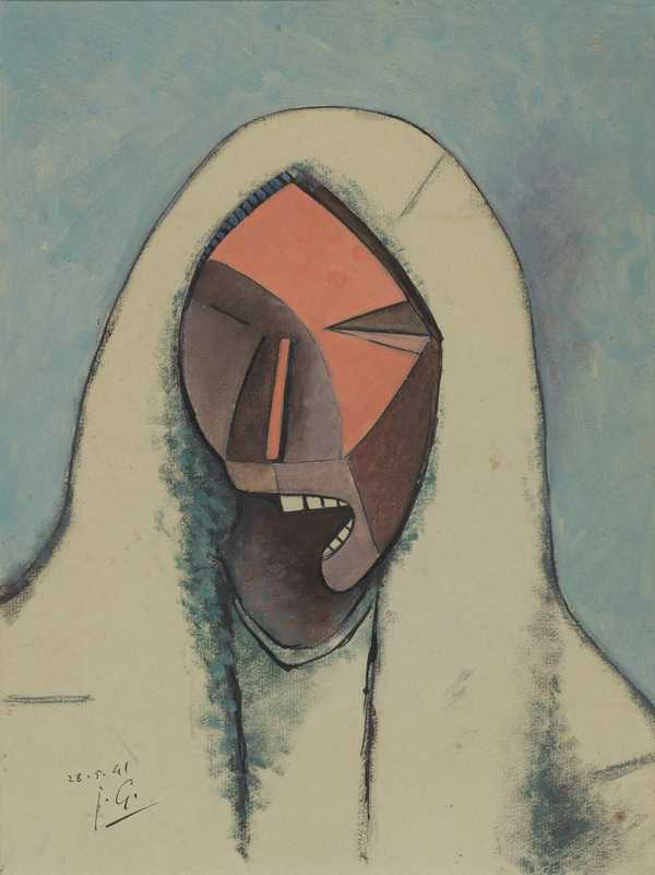 Screaming Head with a White Veil