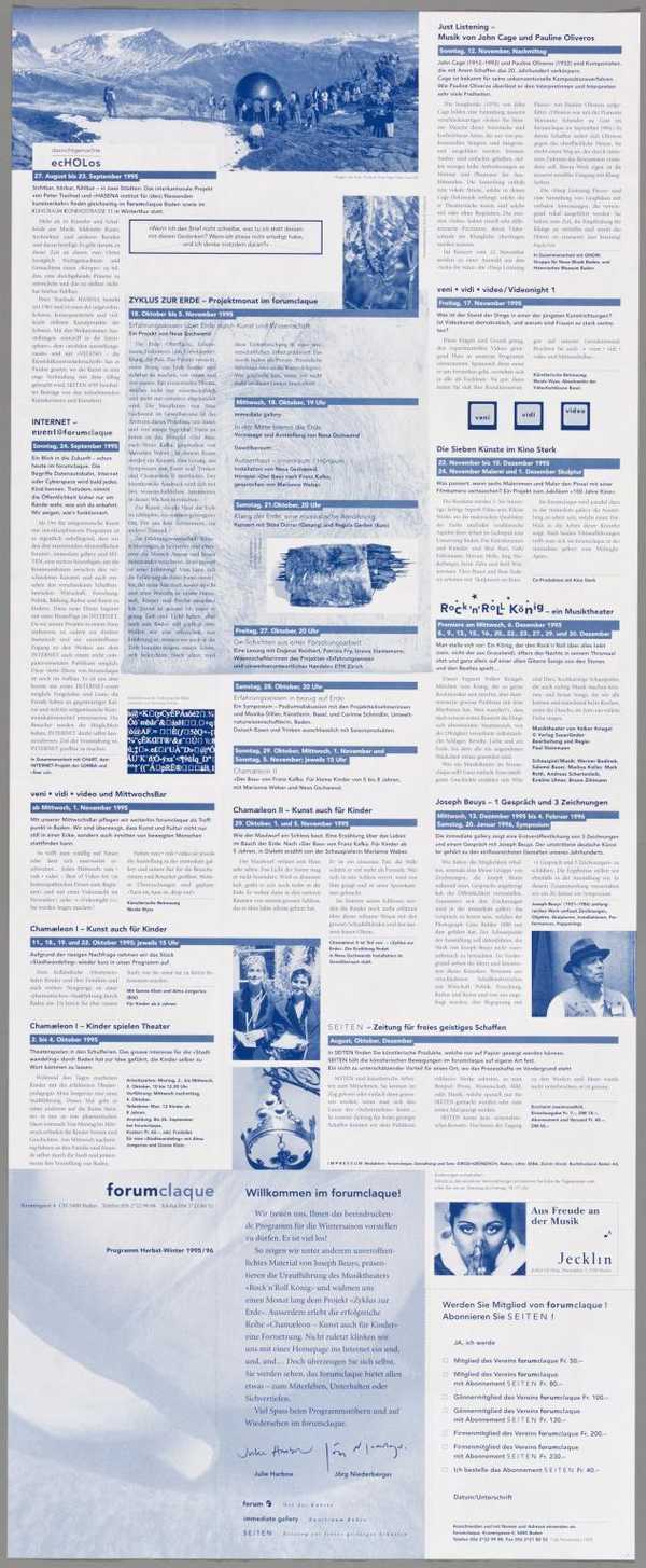 Programm forum claque Herbst-Winter