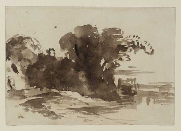 A Blot. Trees over a Lake