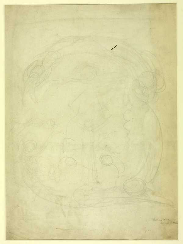 Composition Sketch. Verso: Standing Figure Holding a Spear