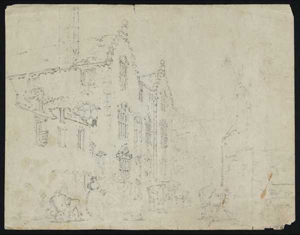A Street in Conway, with Plas Mawr