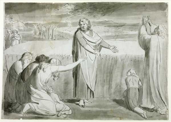 The Good Farmer, Probably the Parable of the Wheat and the Tares. Verso: Rough Sketch of Two or Three Figures in a Landscape