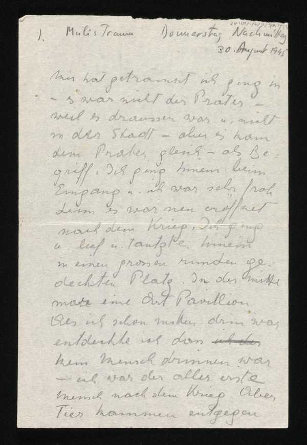 Letter to Elias Canetti‘, recipient: Elias Canetti, 30 August 1945 ...