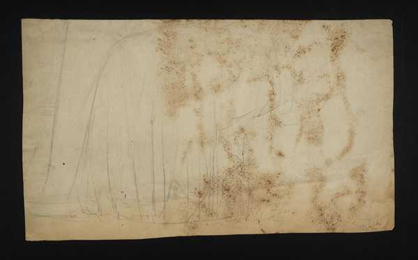 Lower Half of a Woman Playing a Harp. Verso: Seraphim and Other Drawings