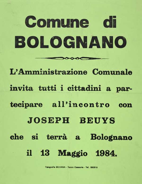 Joseph Beuys: Comune di Bolognano. Bologne