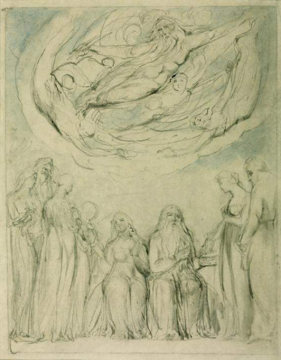 Every Man also Gave him a Piece of Money. Verso: God the Father with Attendant Angels