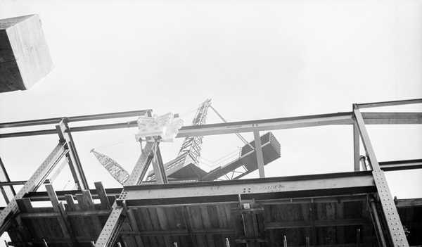 Black and white negative, crane and scaffolding, St Pancras‘, Paul Nash ...