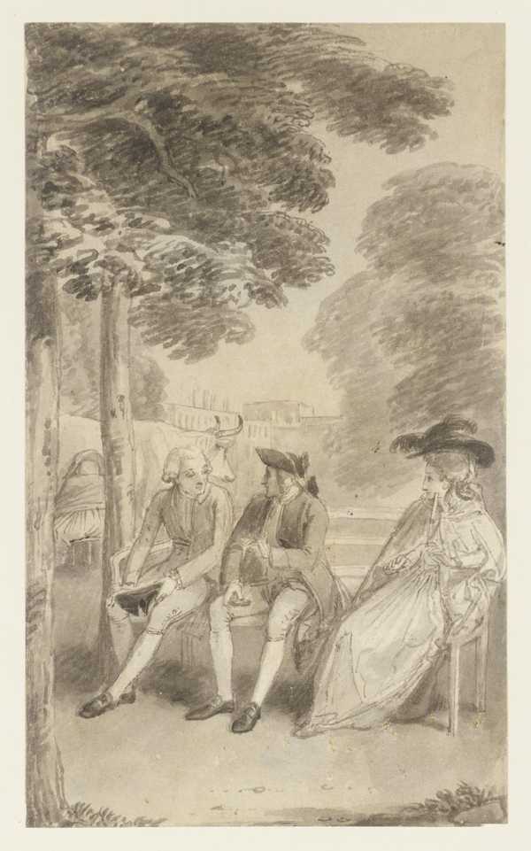 Two Men and a Woman Seated in St James’s Park