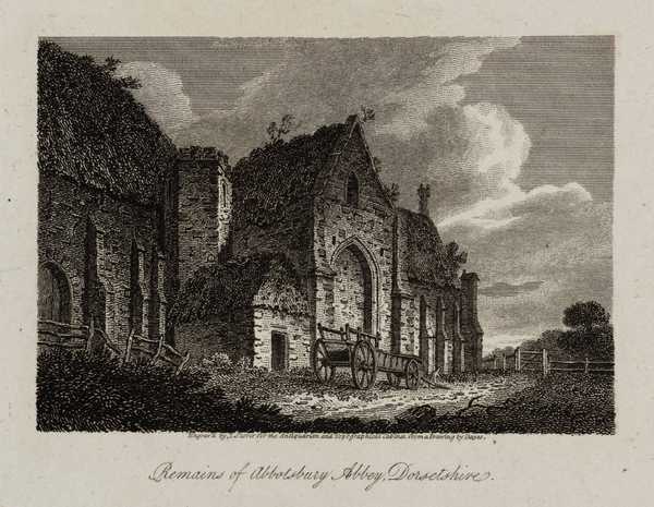 Remains of Abbotsbury Abbey, Dorsetshire, engraved by J. Storer