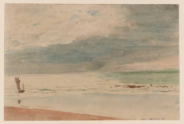 Coast Scene, a Ship to Left