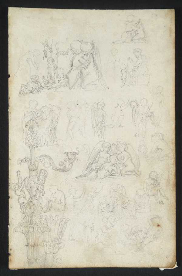 [title not known] Verso: Part of ?Map and ?Figurative Sketch