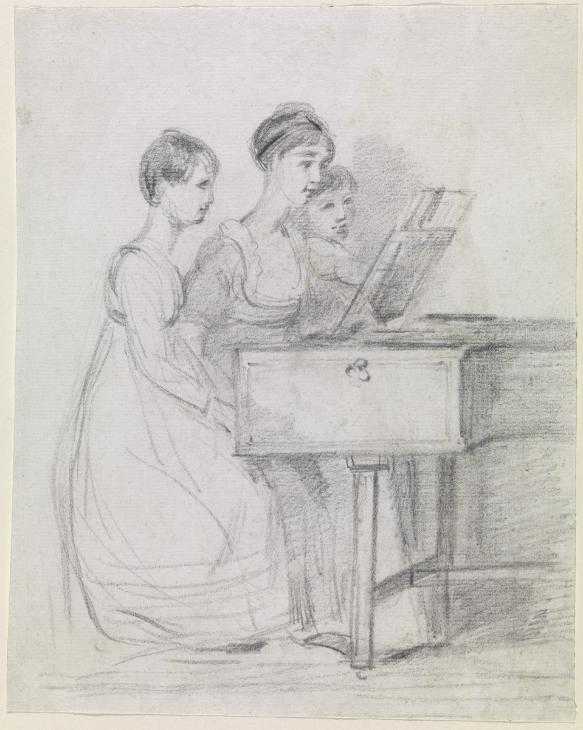 Mary Ann Bridges at the Harpsichord with Two of her Sisters