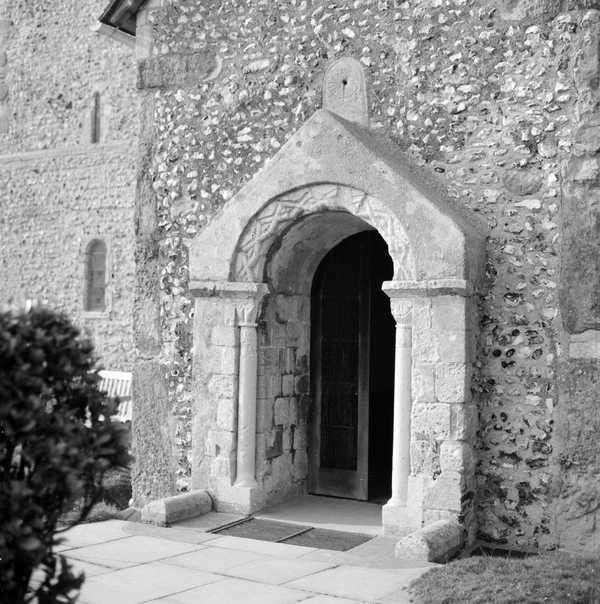 Photograph of a doorway of St Andrew’s Church in Sussex