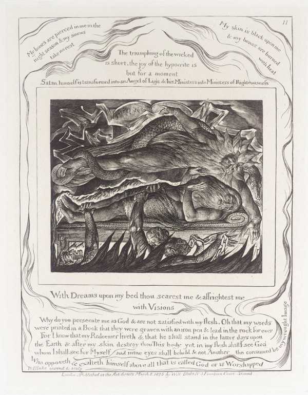 600px x 770px - Job's Evil Dreams', William Blake, 1825, reprinted 1874 | Tate