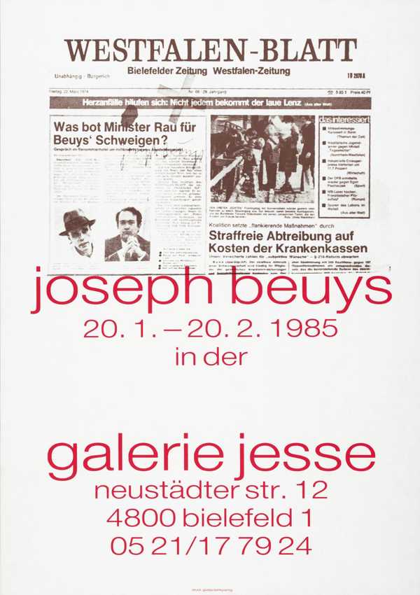 Joseph Beuys: Westfalen-Blatt. Galerie Jesse, Bielefeld