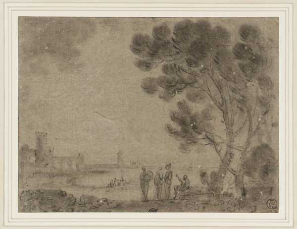 Composition, View of a Town with Trees