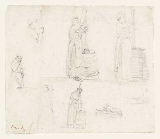 Studies of a Woman Churning Butter