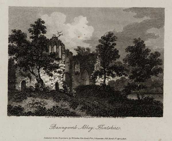 Basingwerk Abbey, Flintshire, engraved by J. Greig