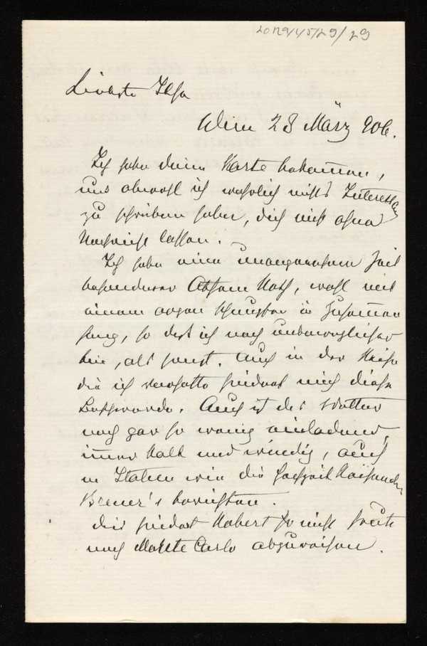 Letter from Leopold von Lieben, Vienna, to Ilse Leembruggen (née von ...