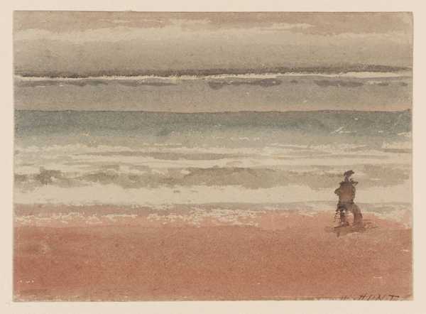 Shore Scene, a Figure to Right