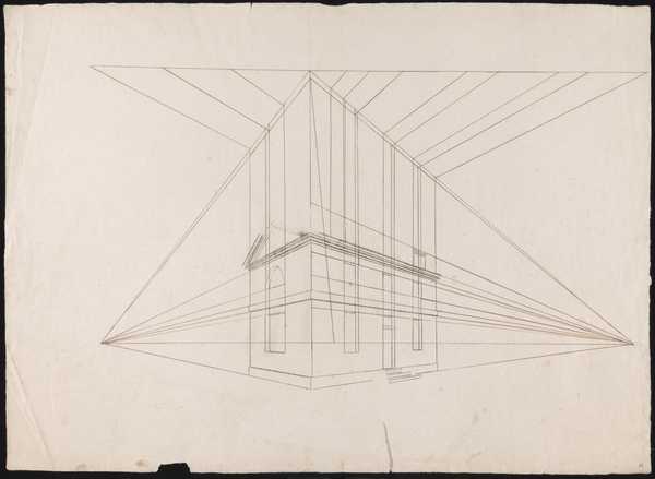 ‘Tracing of a Perspective Construction of a House‘, Joseph Mallord ...