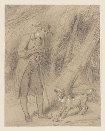 c) A Young Man and a Dog. Cowper