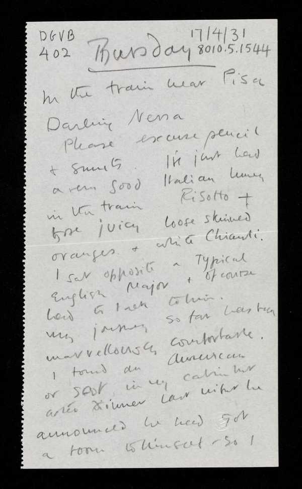 Letter from Bear [Duncan Grant] to Vanessa Bell‘, Duncan Grant ...