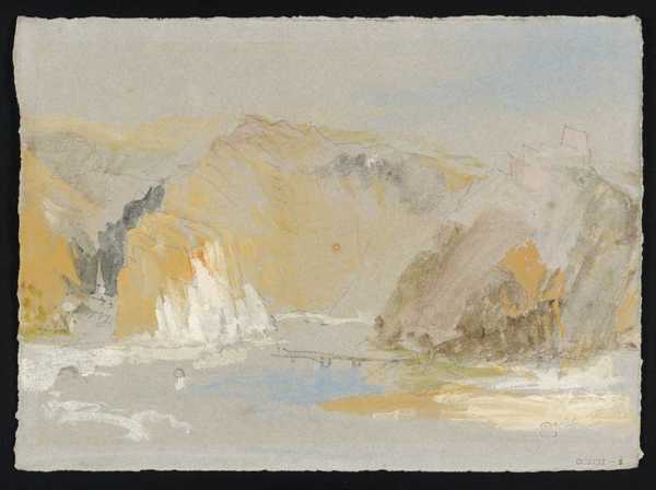 ‘Mountains, with Castle‘, Joseph Mallord William Turner, c.1834 | Tate