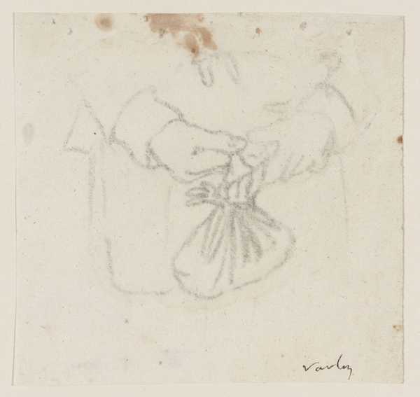 Study of Hands Holding a Bag