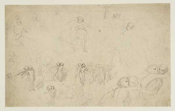 Groups of Dancing Figures. Verso: Studies of Seated and Other Figures