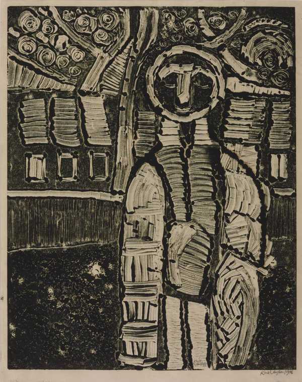 Girl by a Row of Cottages