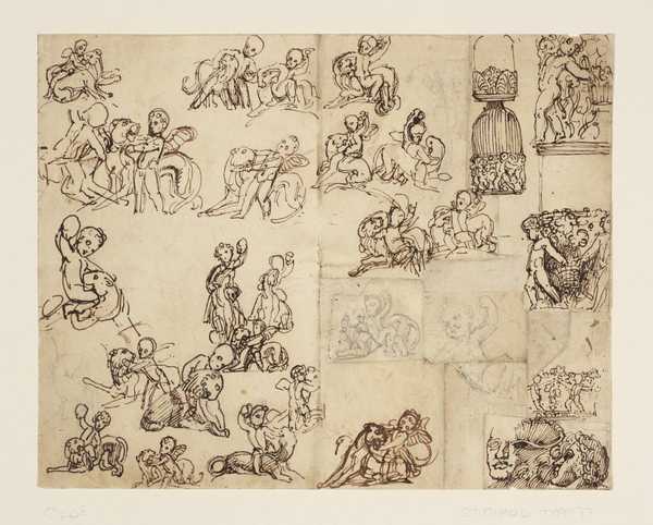 Sketches of a Putto and a Panther