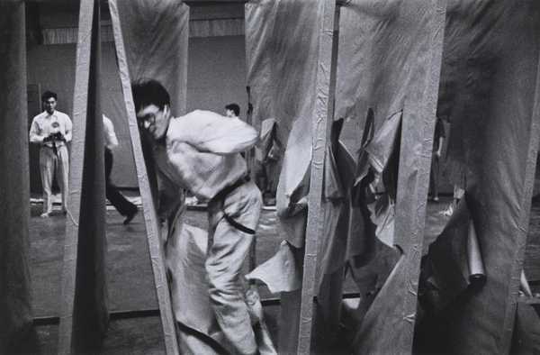 Murakami Saburo Passing Through 2nd Gutai Art Exhibition Kiyoji murakami-saburo-passing-through-2nd-gutai-art-exhibition-kiyoji