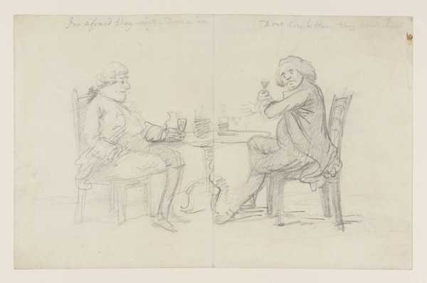 Two Men Drinking at a Table