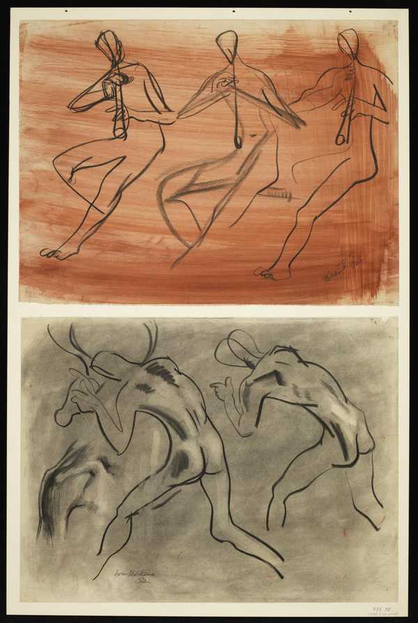 Study of musicians and deermen for Cecil Sharp House mural‘, Ivon ...