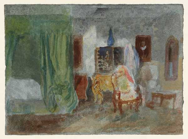 ‘A Bedroom at Petworth House‘, Joseph Mallord William Turner, 1827 | Tate