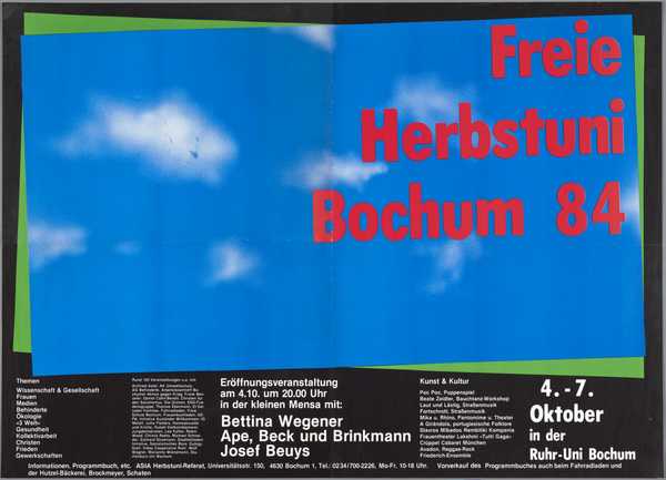 Freie Herbstuni Bochum 84. Ruhr-Uni, Bochum