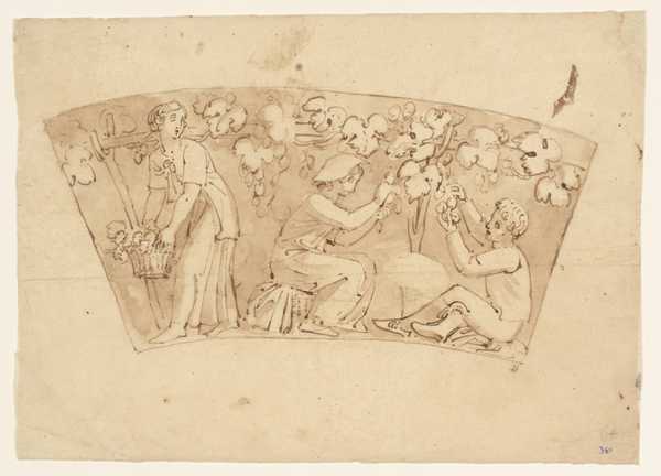 Section of a Frieze of Grape-Pickers