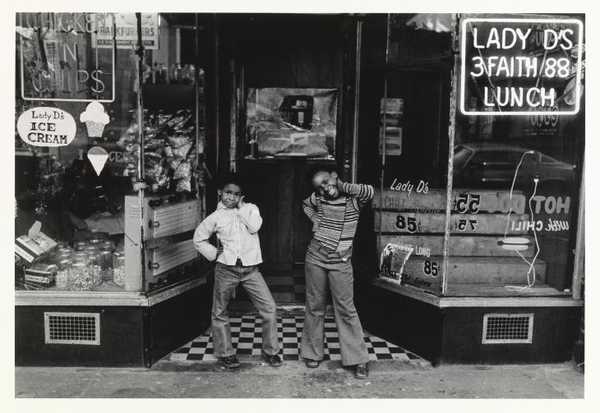 ‘Two Girls in Front of Lady D’s‘, Dawoud Bey, c.1976, printed 2020 | Tate