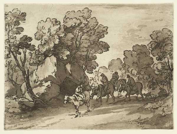 Wooded Landscape with Riders