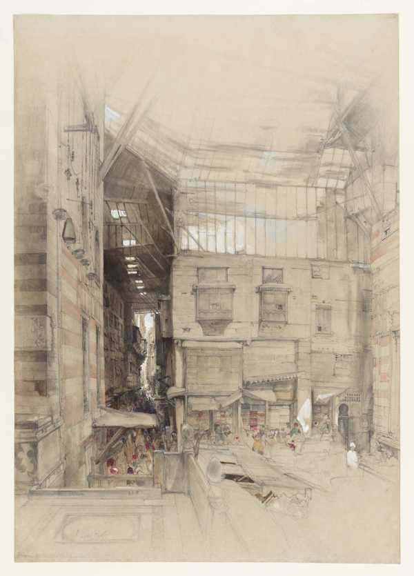 The Bazaar of the Ghûriyah from the Steps of the Mosque of El-Ghûri, Cairo