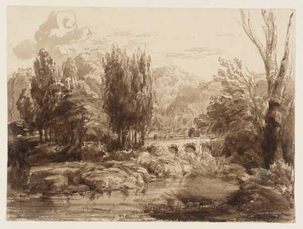 Composition: Woodland with Bridge and Weir