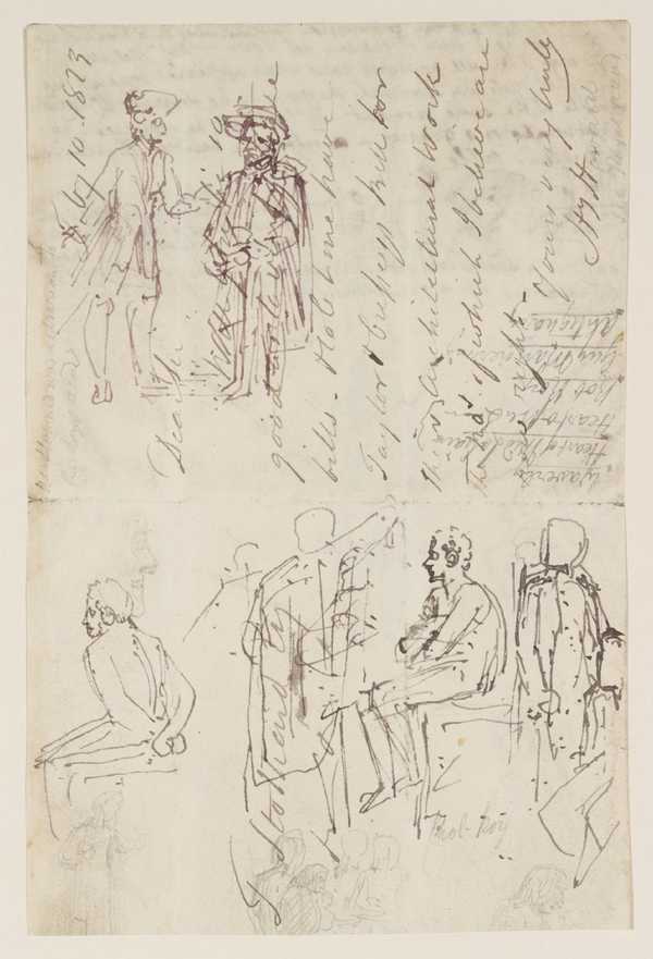 Designs for an Illustration to ‘Rob Roy’: Preliminary Sketches. Verso: Sketches for the Same Subject