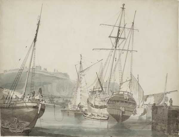 ‘Dover Harbour: Shipping, with the Castle Beyond‘, Joseph Mallord ...