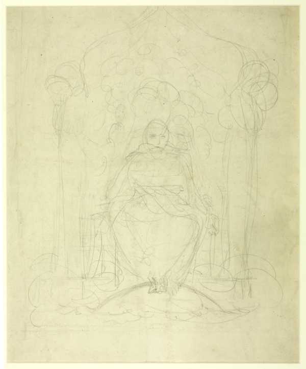 Preliminary Sketch for ‘Christ Girding Himself with Strength’. Verso: Standing Figure with One Arm Raised