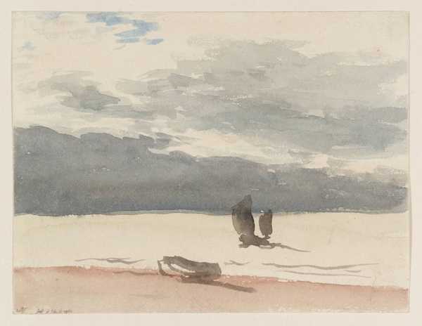 A Small Ship at Sea under a Bank of Cloud