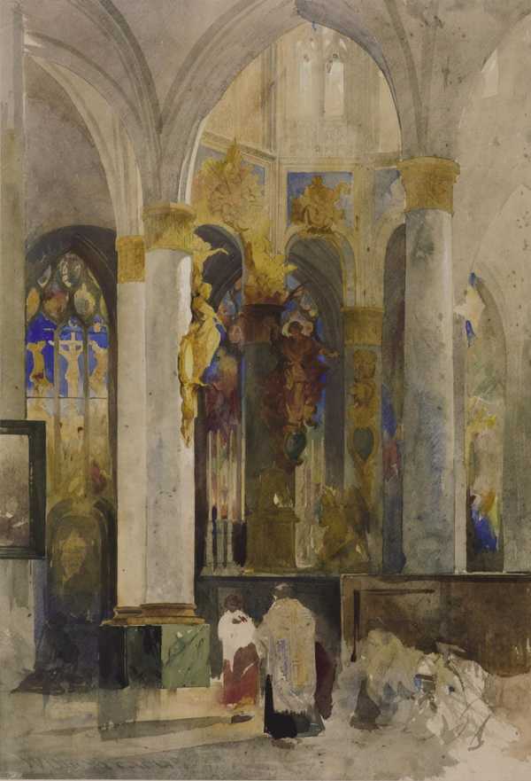 ‘Rouen: Apse of St Vincent‘, William James Müller, 1840 | Tate